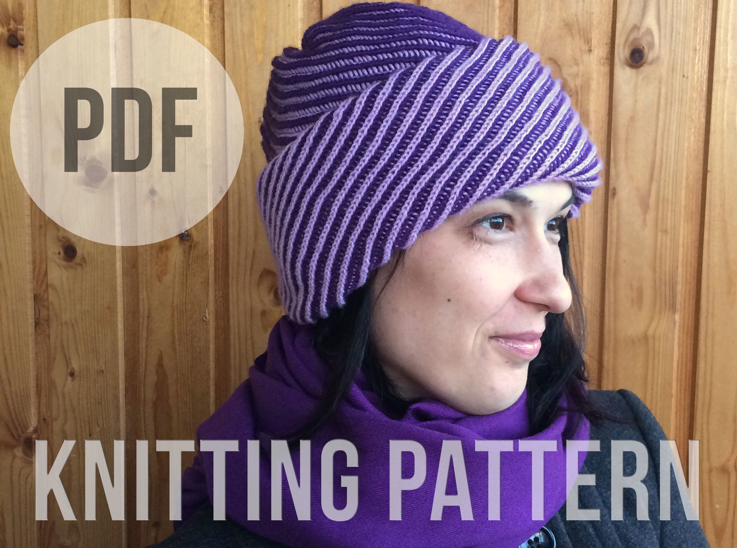 Brioche Pattern, Brioche Knit Hat, PDF