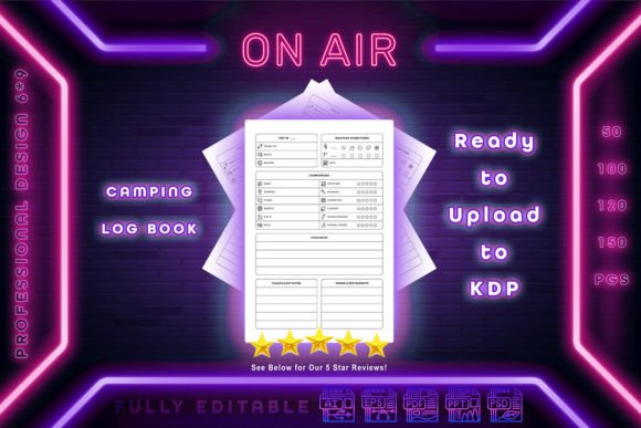 Camping Log Book Interior Kdp Full Edit Graphic KDP Interiors By Artory