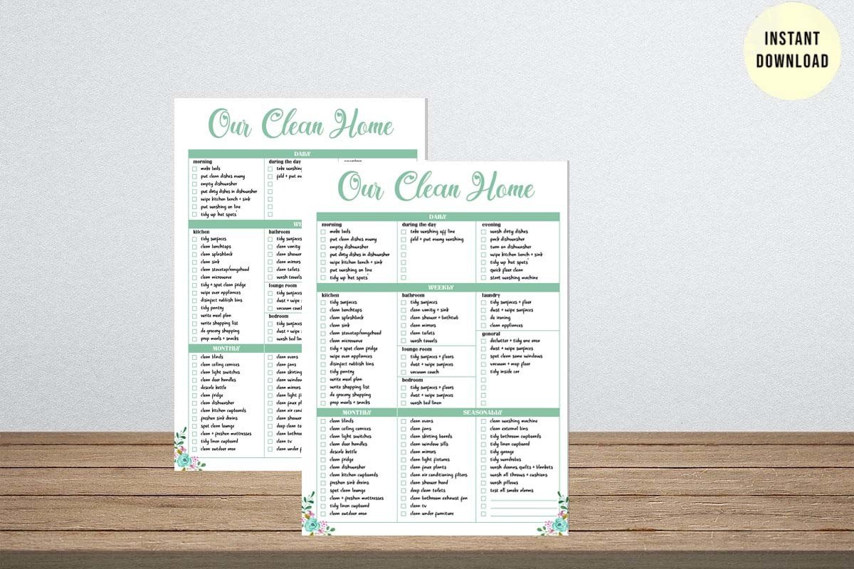Flower Our Clean House Printable Digital Graphic by Dandelion Stu ...
