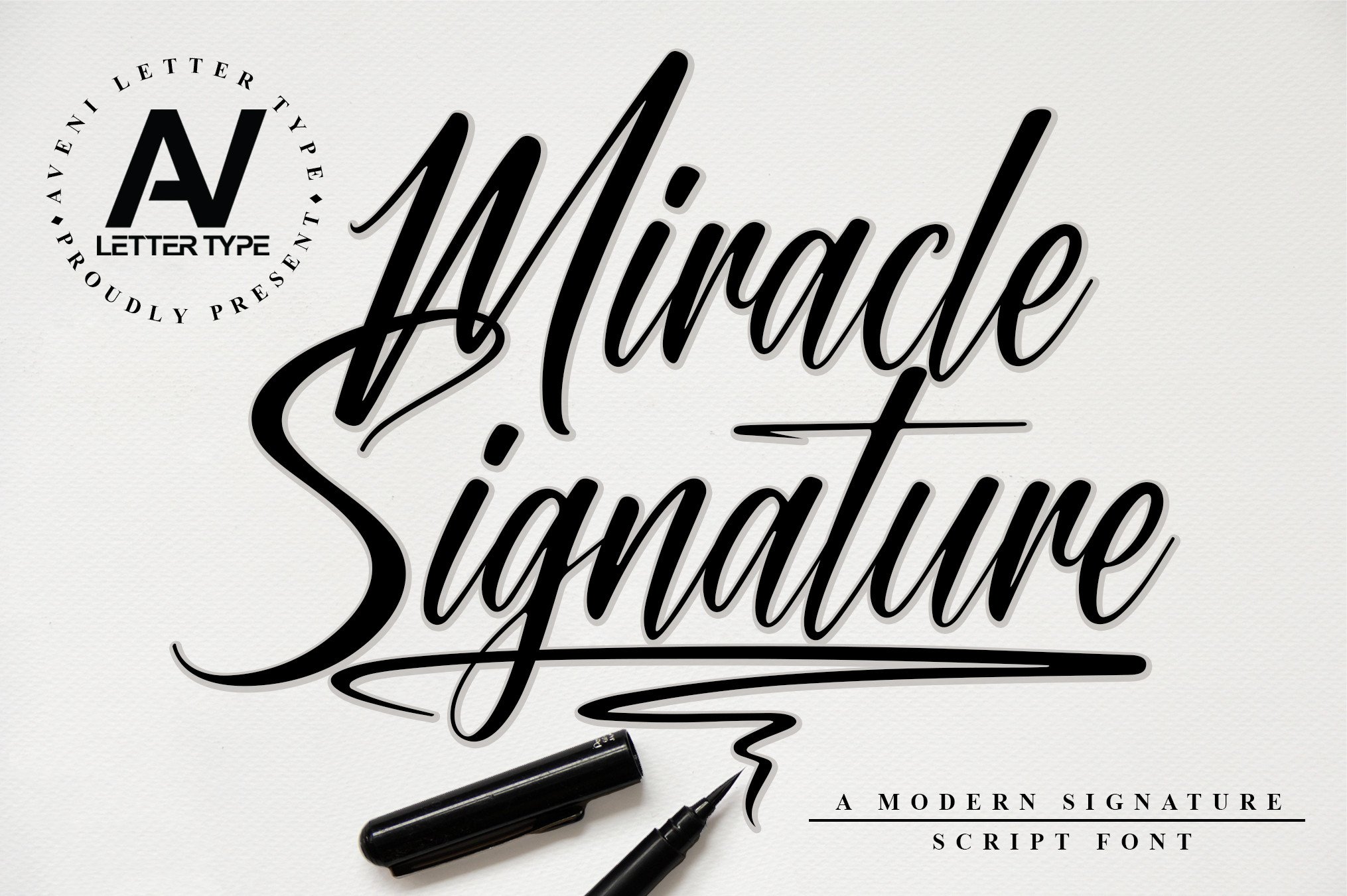 Miracle Signature preview - casual handwritten signature-style script