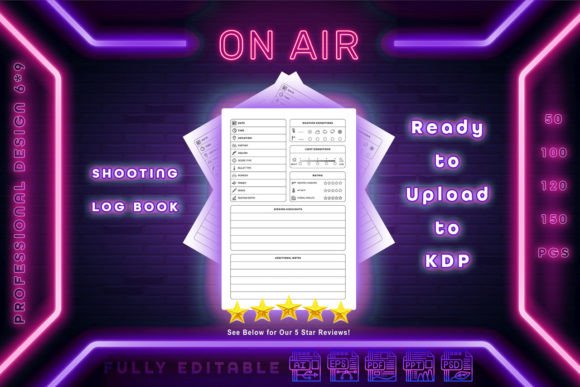 Shooting Log Book Interior Kdp Full Edit Graphic KDP Interiors By Artory