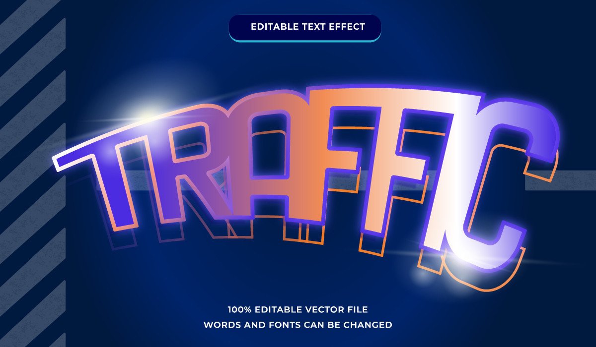 Traffic Text Effect Editable Graphic by edienstd · Creative Fabrica