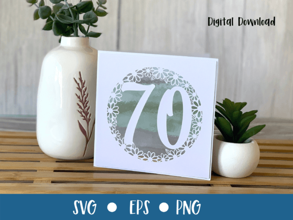 70th Birthday Card SVG