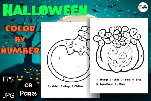Halloween Color by Number Pages 2 - KDP