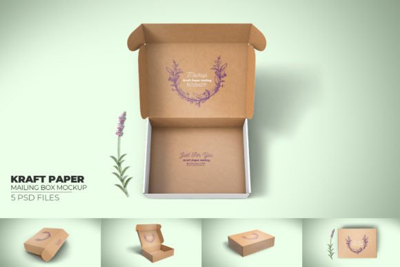 Kraft Paper Mailing Box Packaging Mockup Grafik Boxen und Kartons Von sheikhadesign