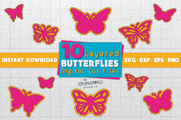 Layered Butterflies Graphics