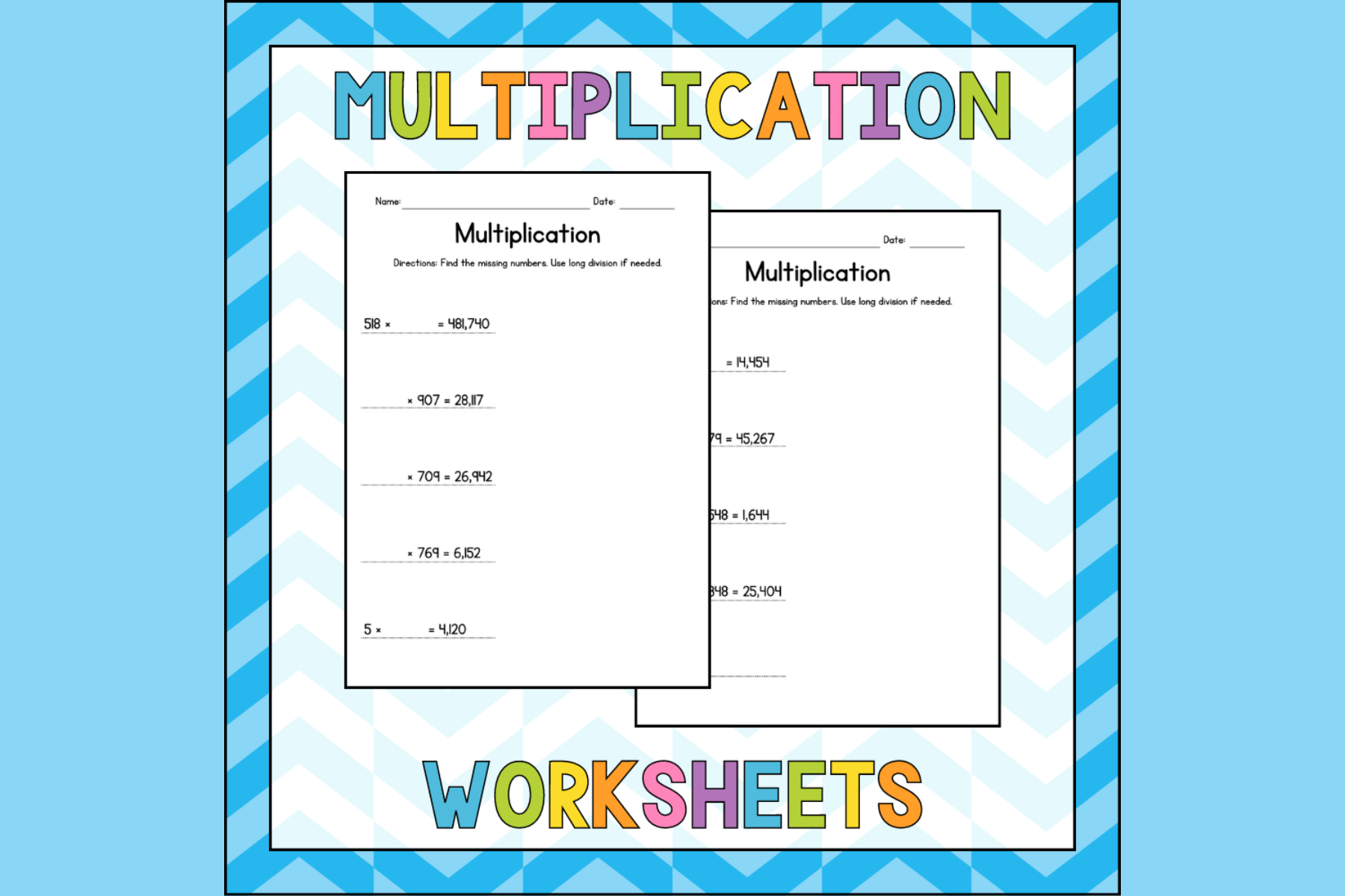 Multiplication - Missing Numbers Graphic by atlasart · Creative Fabrica