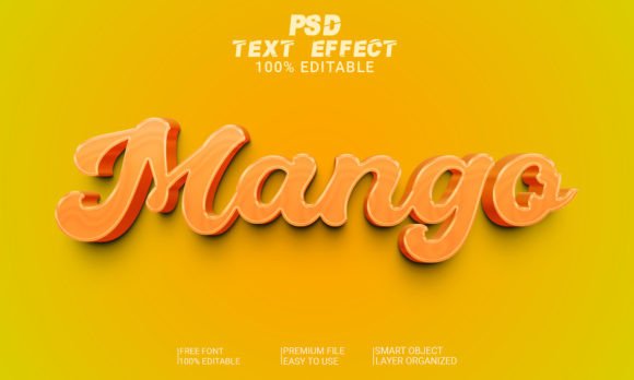 3D Text Effect Mango PSD File Graphic Layer Styles By Imamul0