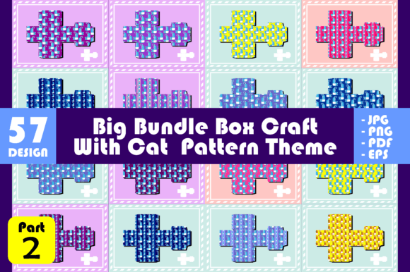 Box Craft with Cat Pattern Theme Set P.2 Graphic by Arief Sapta Adjie ...
