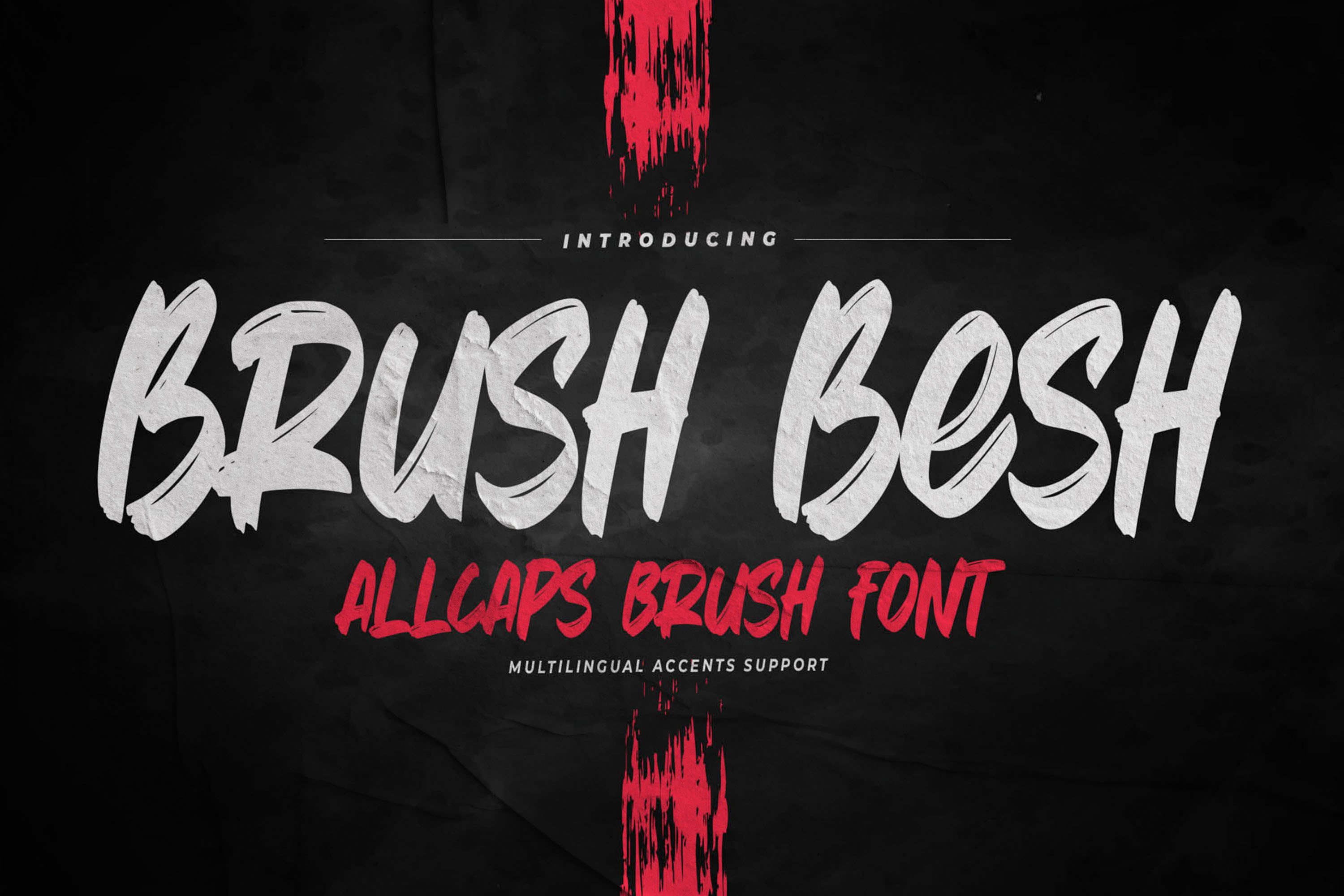 Brush Besh preview: rough bold brush display font