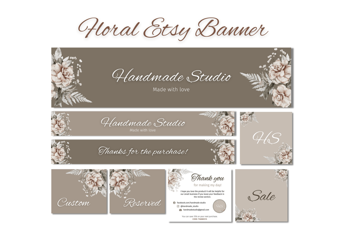 Floral Etsy Shop Kit Graphic by designogenie · Creative Fabrica