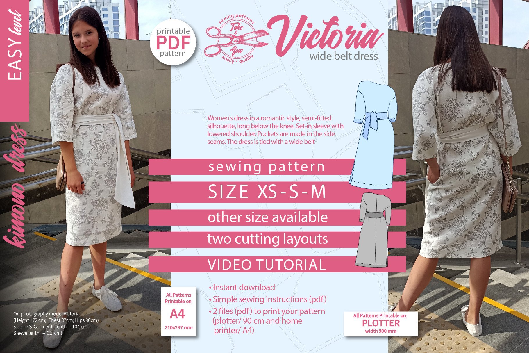 Semi-Fitted Dress Pattern Victoria