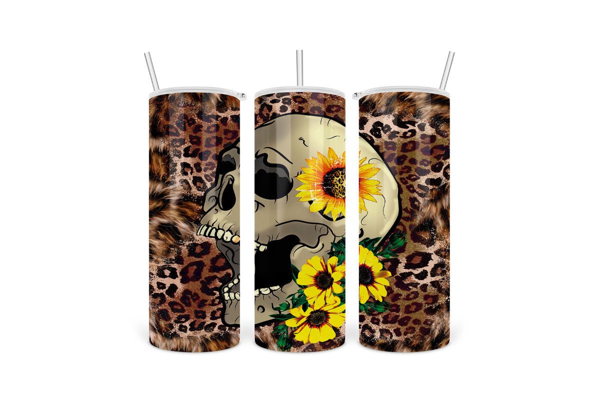 Tumbler Sublimation Sunflower Skull PNG Graphic by Abell Design ...