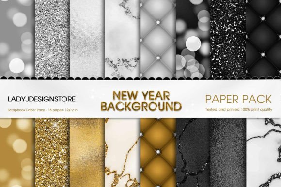 Glitter Foil Silver Gold Black Marble