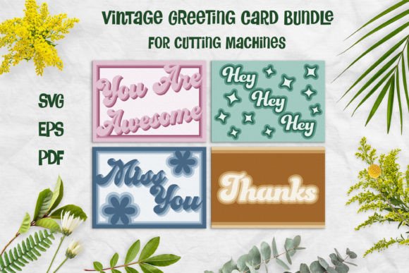 Vintage Layered Greeting Card Bundle SVG