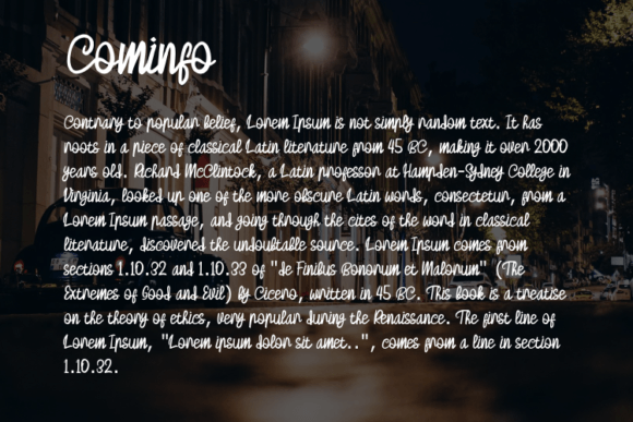 Cominfo Font - Preview 2