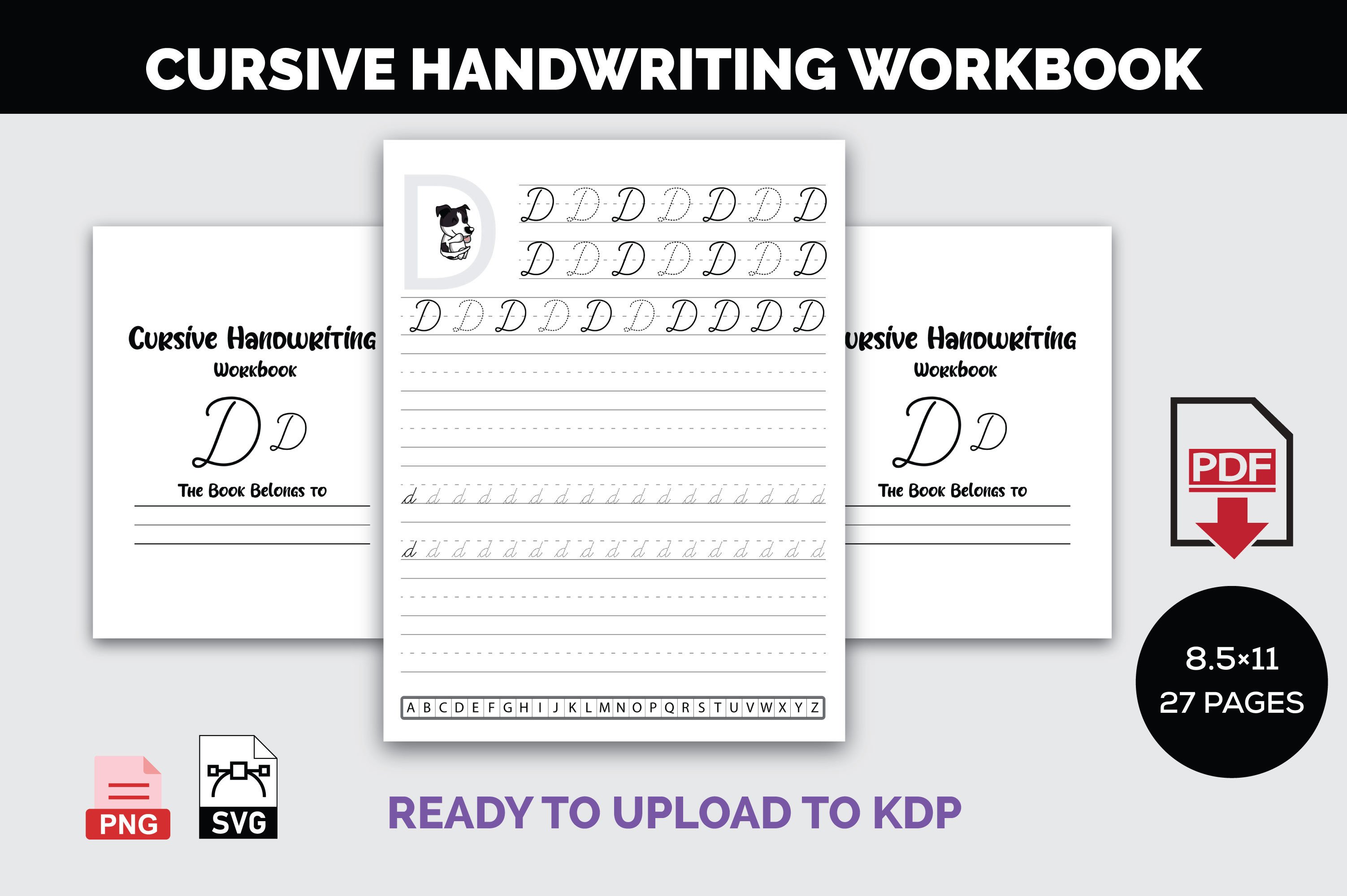 Cursive Handwriting Workbook for KDP Graphic by kulsumbegum76 ...