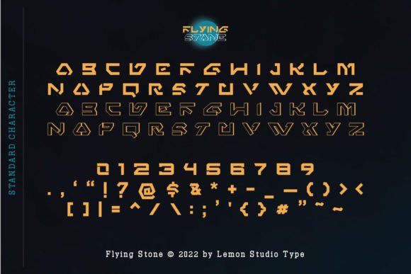 Flying Stone Font PNG with transparent background - Preview 5