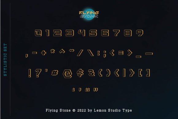 Flying Stone Font PNG with transparent background - Preview 6