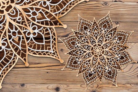 Multilayer Mandala Laser Cut SVG preview, intricate layered mandala design