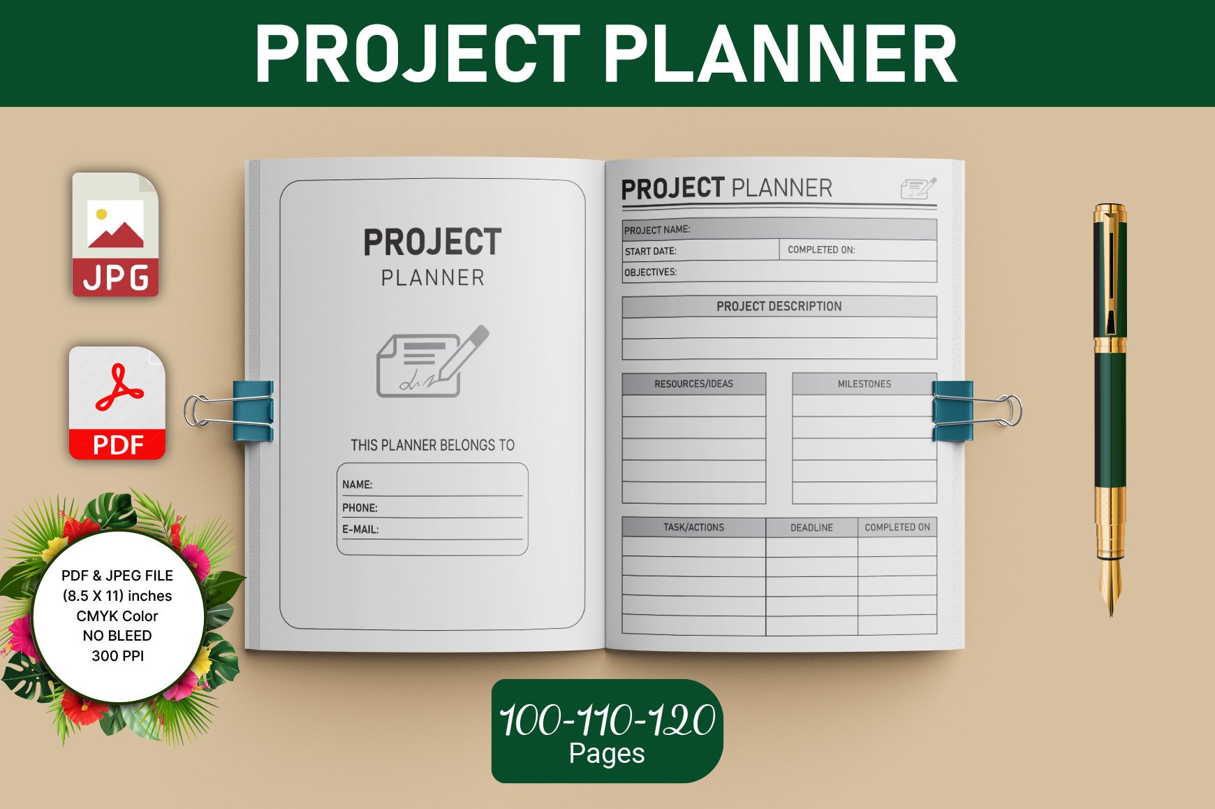 PROJECT PLANNER for KDP INTERIOR Graphic by mrdesigner · Creative Fabrica