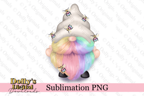 Rainbow Bee Gonk PNG Clipart Graphic Illustrations By Dolly’s Digital Designs