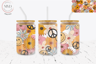 Glass Can 16 Oz Retro Sublimation Design Graphic by MYD Designs Co ...