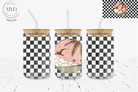 Glass Can 16 Oz Retro Sublimation Design Graphic by MYD Designs Co ...