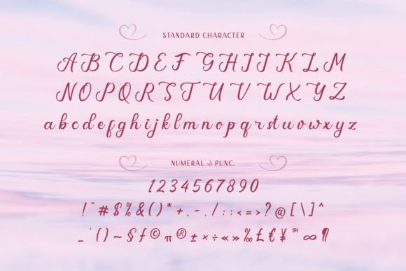 Heartline Font PNG with transparent background - Preview 1