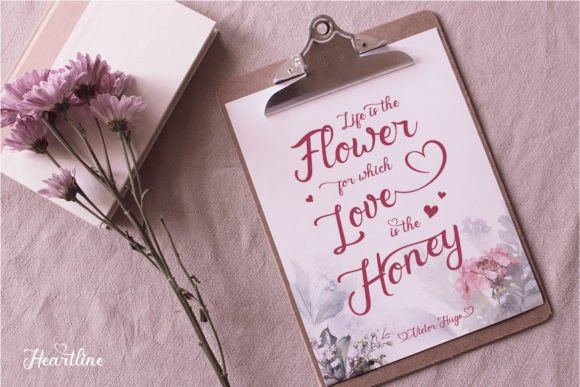 Heartline Font PNG with transparent background - Preview 4