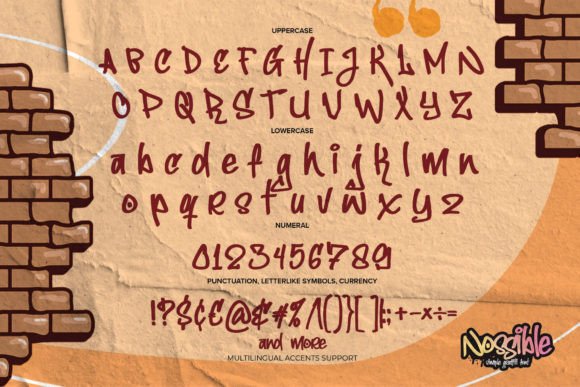 Nossible Font PNG with transparent background - Preview 6