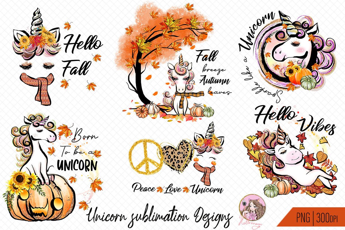 Unicorn Sublimation Bundle Graphic by Hello Magic · Creative Fabrica