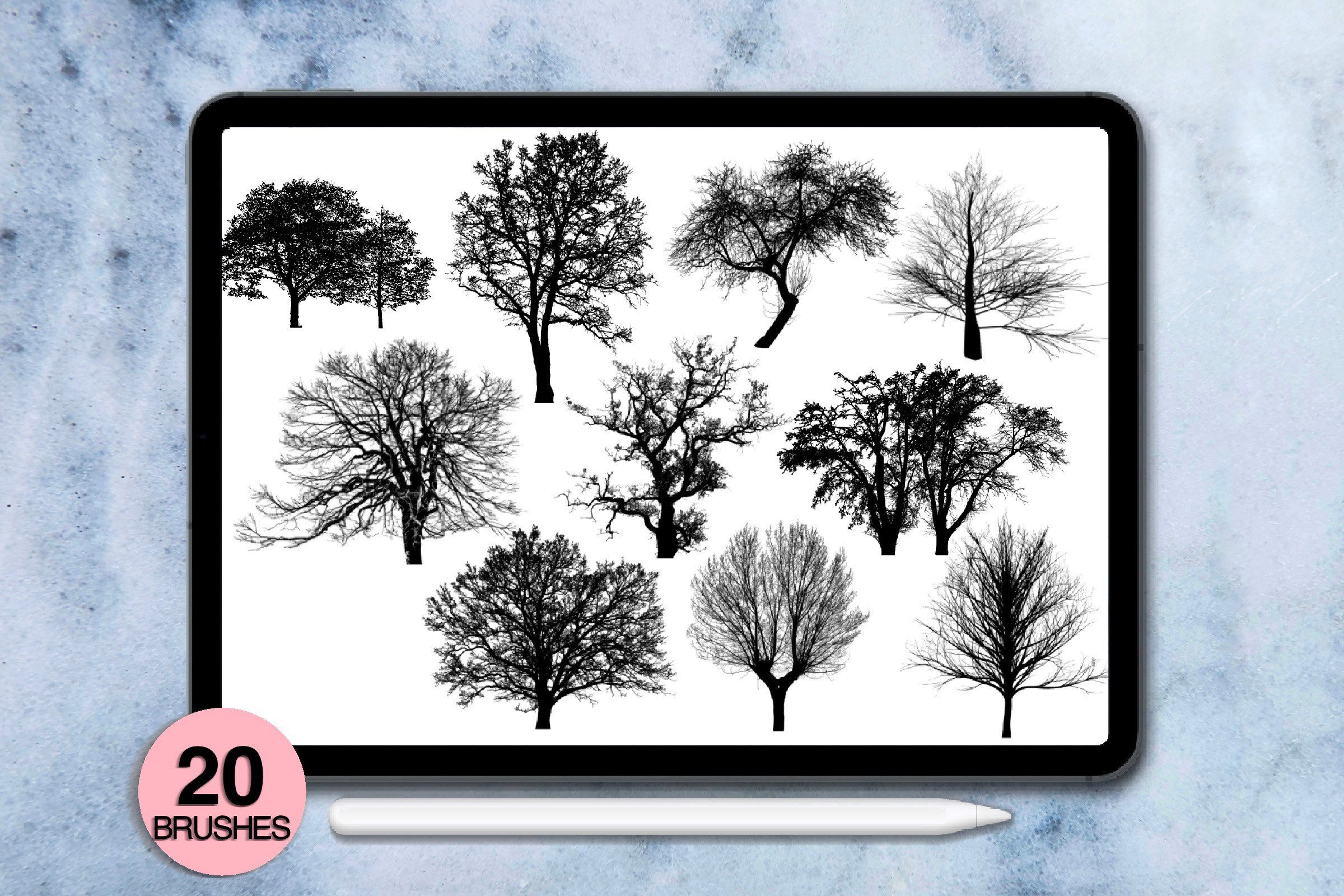 20 Procreate Tree Stamps - photo 2