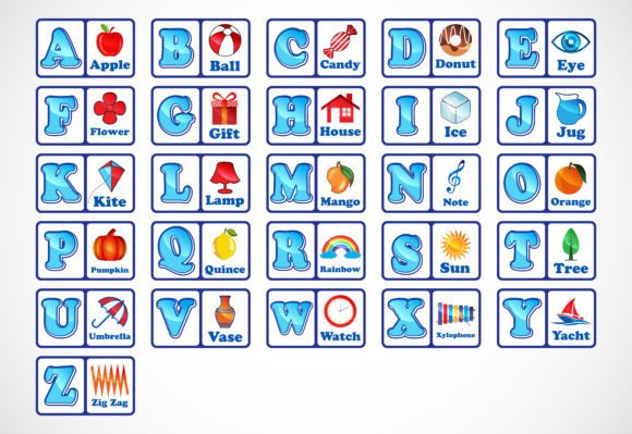 Alphabet Flashcards for Kids A-Z Educational Learning Set