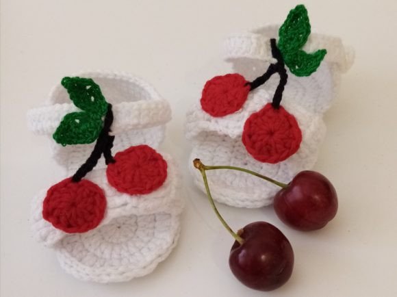 Cherry - Baby Sandals. Crochet Pattern