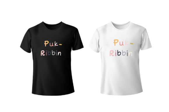 Puk Ribbin Font PNG with transparent background - Preview 3