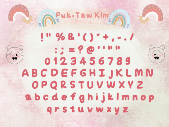 Puk Taw Klm Font PNG with transparent background - Preview 1
