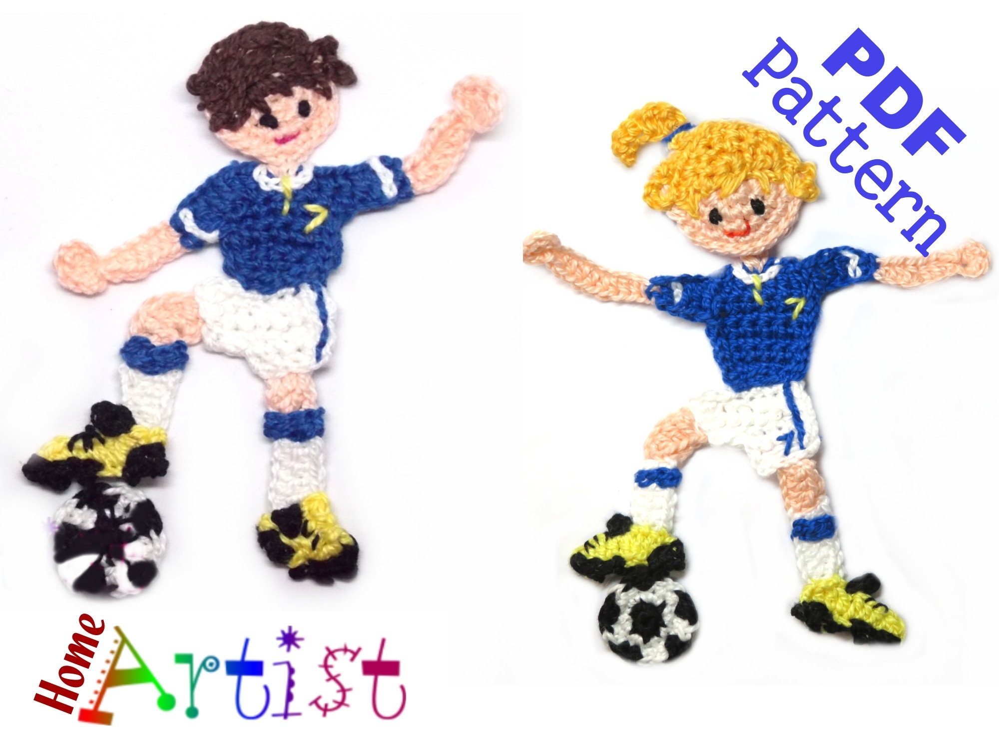 Soccer Player Crochet Pattern Applique