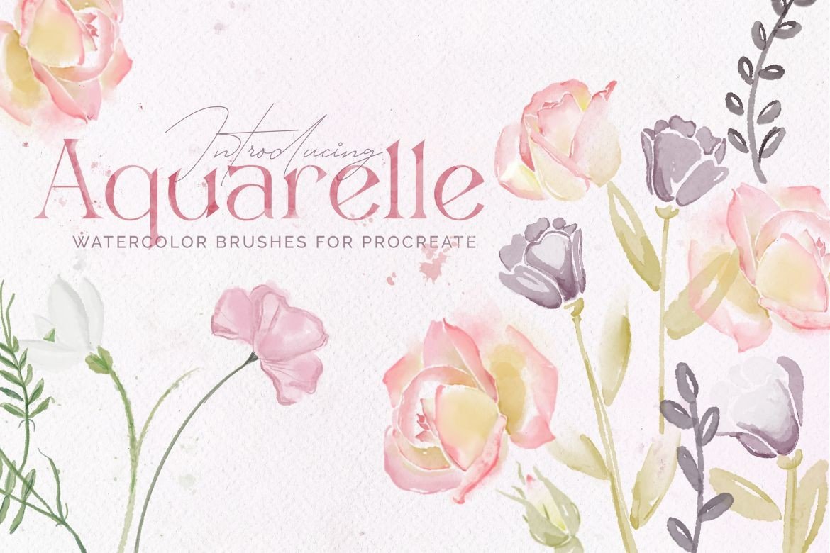 AQUARELLE WATERCOLOR: PROCREATE BRUSHES - photo 1