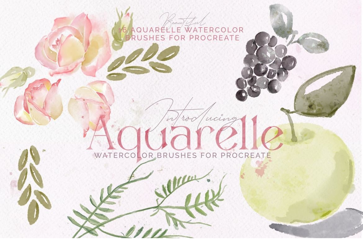 AQUARELLE WATERCOLOR: PROCREATE BRUSHES - photo 5