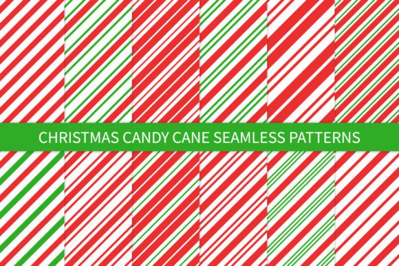 Christmas Candy Cane Seamless Patterns