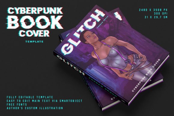 Cyberpunk Book Cover Template