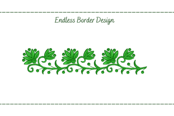 Endless Floral Border Borders Embroidery Design By Sangitha GT