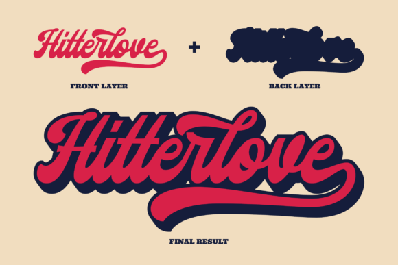 Hitterlove Font PNG with transparent background - Preview 2