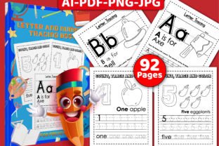 Letter & Number Tracing Book with Cover Graphic by Simran Store ...