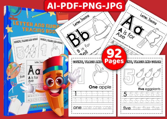 Letter & Number Tracing Book with Cover