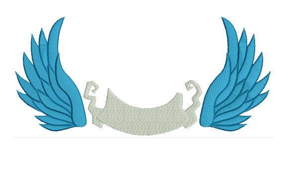 Name Tag with Blue Wings