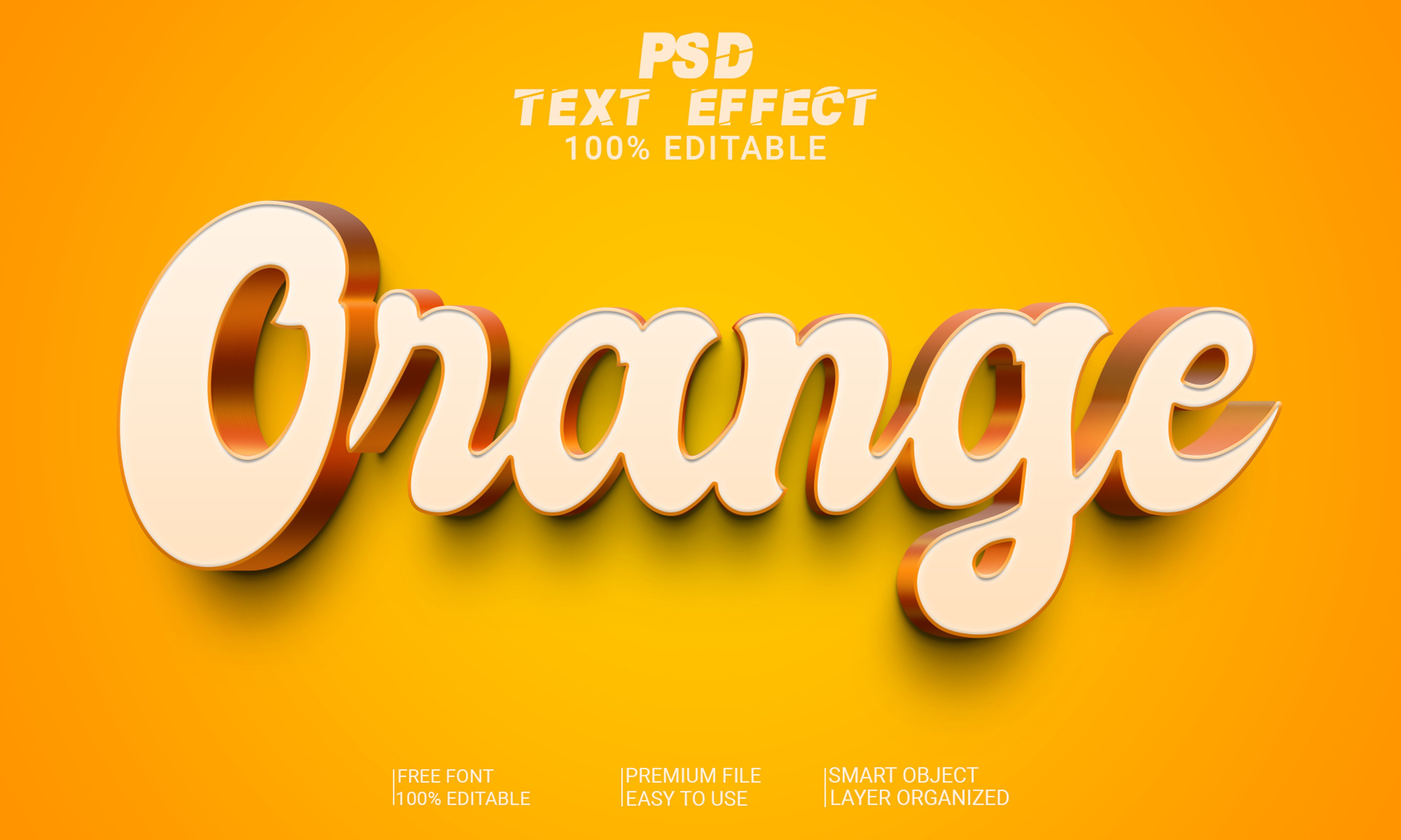 Orange 3D Text Effect Graphic by Imamul0 · Creative Fabrica