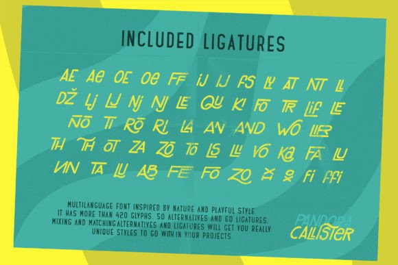 Pandora Calister Font PNG with transparent background - Preview 1