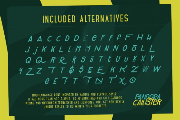 Pandora Calister Font PNG with transparent background - Preview 2